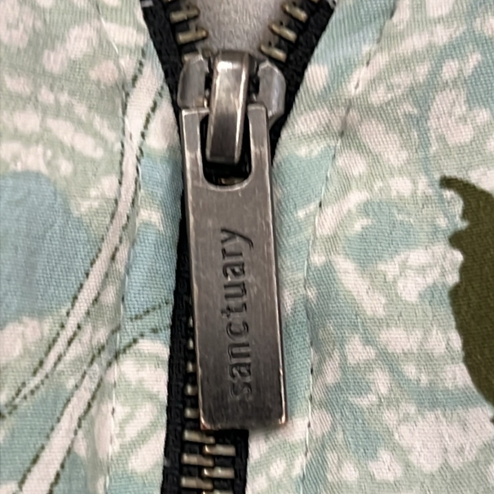 Sanctuary Patchwork Print Bomber Jacket Size Small - image 5